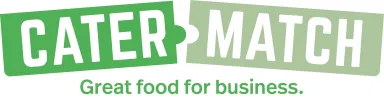 CATER MATCH logo with slogan "Great food for business."