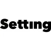 The word "Setting" in bold black letters on a white background.