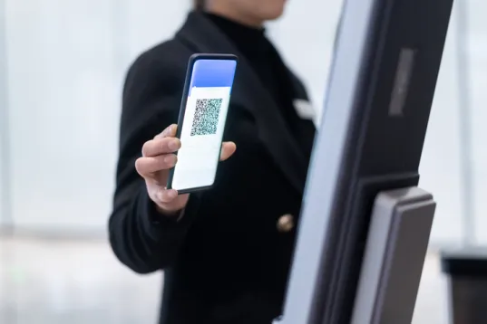 Sicherheitskontrolle mit dem Mobiltelefon passieren